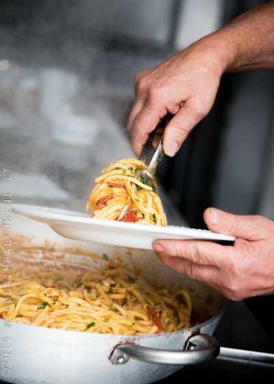 Italian pasta serving